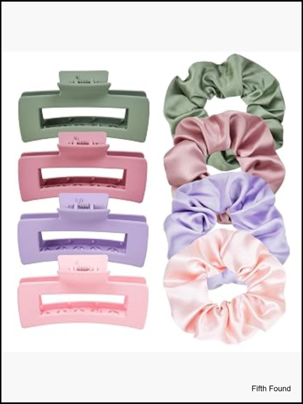 8-Piece Matte Hair Clips & Scrunchies Set for Women